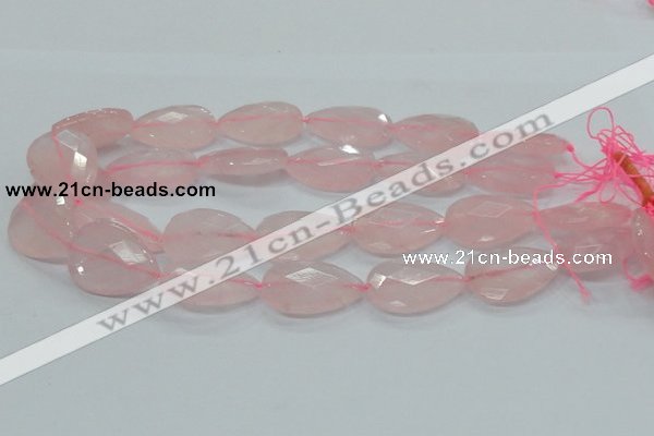 CRQ90 15.5 inches 20*30mm faceted teardrop natural rose quartz beads