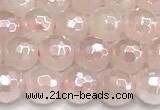 CRQ910 15 inches 6mm faceted round AB-color rose quartz beads