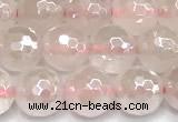 CRQ911 15 inches 8mm faceted round AB-color rose quartz beads