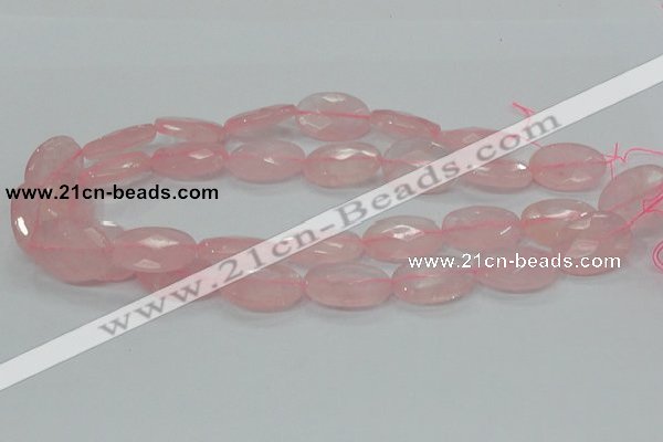 CRQ92 15.5 inches 18*25mm faceted oval natural rose quartz beads