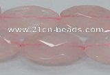 CRQ93 15.5 inches 22*30mm faceted oval natural rose quartz beads