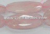 CRQ94 15.5 inches 20*40mm faceted oval natural rose quartz beads