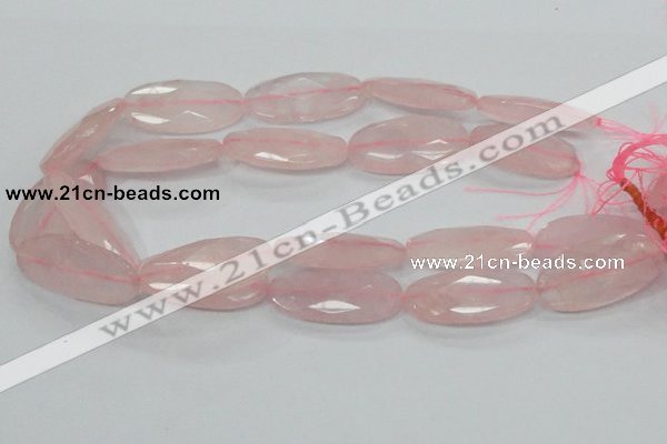 CRQ94 15.5 inches 20*40mm faceted oval natural rose quartz beads