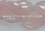 CRQ97 15.5 inches 25mm faceted flat round natural rose quartz beads