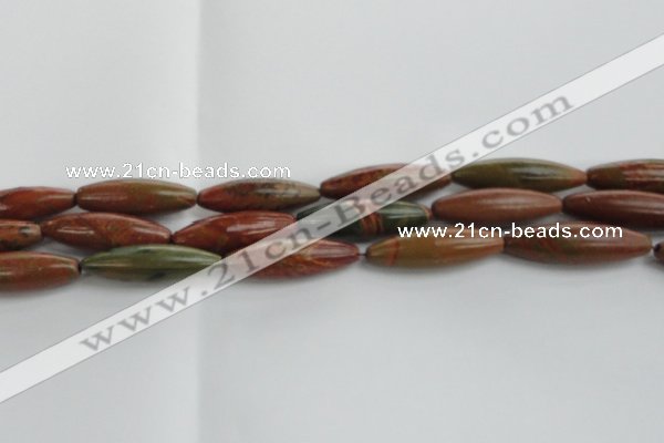 CRS102 15.5 inches 12*40mm rice rainbow jasper stone beads