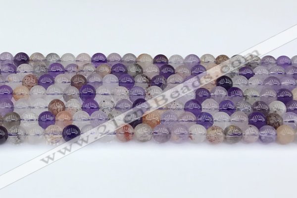 CRU1012 15.5 inches 6mm round mixed rutilated quartz beads