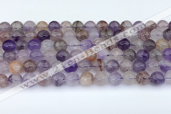 CRU1013 15.5 inches 8mm round mixed rutilated quartz beads