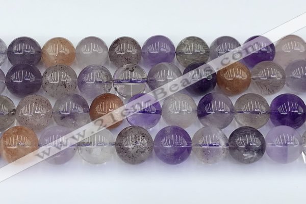 CRU1014 15.5 inches 10mm round mixed rutilated quartz beads