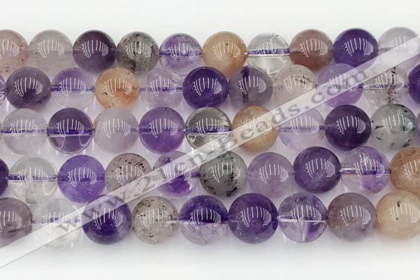 CRU1020 15.5 inches 10mm round mixed rutilated quartz beads