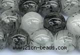 CRU1054 15 inches 10mm round black rutilated quartz beads