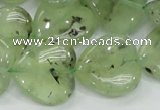 CRU108 15.5 inches 20*20mm heart green rutilated quartz beads