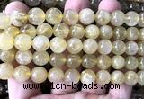 CRU1104 15 inches 10mm round golden rutilated quartz beads