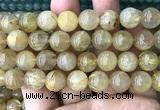 CRU1113 15 inches 12mm round golden rutilated quartz beads wholesale