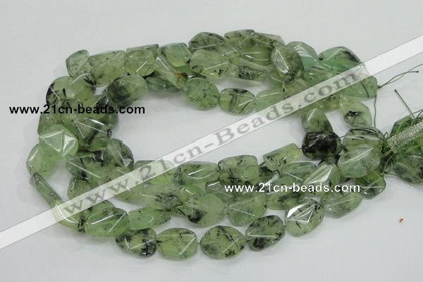 CRU112 15.5 inches 16*20mm faceted freefrom green rutilated quartz beads