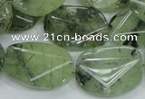 CRU114 15.5 inches 18*26mm faceted freefrom green rutilated quartz beads