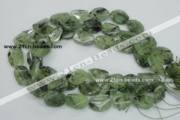 CRU114 15.5 inches 18*26mm faceted freefrom green rutilated quartz beads