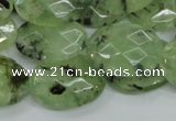 CRU115 15.5 inches 18*25mm faceted oval green rutilated quartz beads