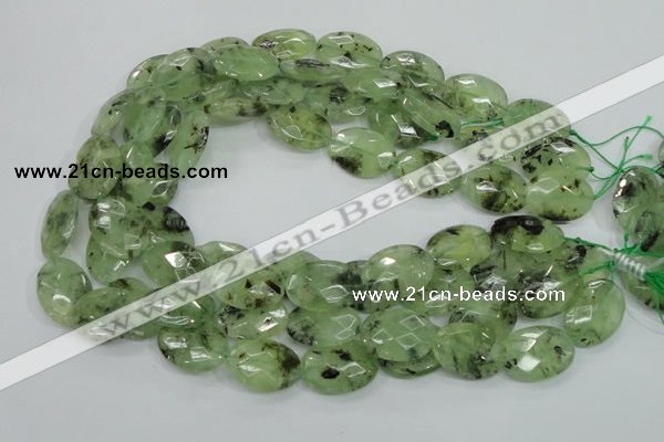 CRU115 15.5 inches 18*25mm faceted oval green rutilated quartz beads