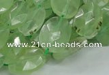 CRU119 15.5 inches 13*17mm faceted freeform green rutilated quartz beads