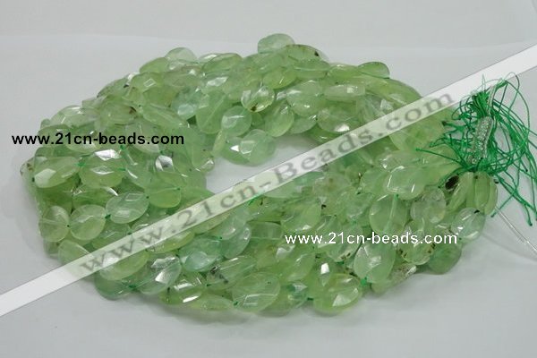 CRU119 15.5 inches 13*17mm faceted freeform green rutilated quartz beads