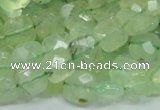 CRU120 15.5 inches 10*10mm faceted square green rutilated quartz beads