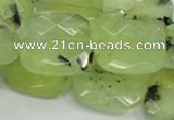 CRU121 15.5 inches 25*25mm faceted square green rutilated quartz beads