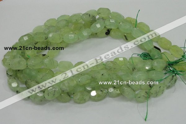 CRU123 15.5 inches 12*18mm faceted nugget green rutilated quartz beads