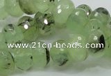 CRU132 15.5 inches 10*14mm faceted rondelle green rutilated quartz beads