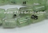 CRU133 15.5 inches 8*13mm column green rutilated quartz beads