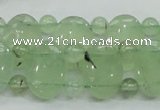 CRU135 13*18mm oval & round double drilled green rutilated quartz beads