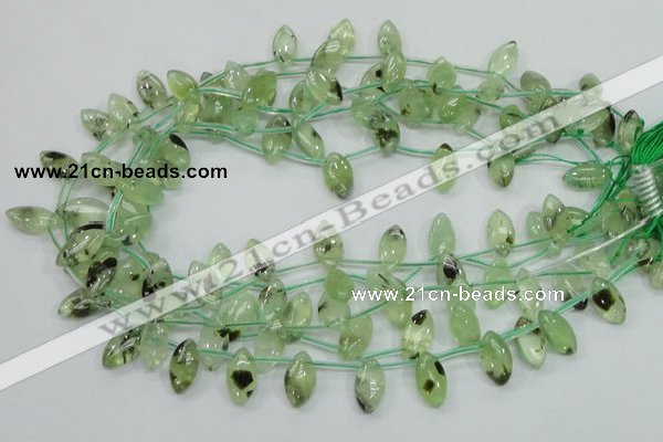 CRU136 15.5 inches 9*17mm marquise green rutilated quartz beads