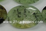 CRU142 15.5 inches 30*40mm faceted oval green rutilated quartz beads