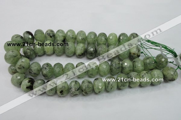 CRU144 15.5 inches 15*20mm faceted rondelle green rutilated quartz beads
