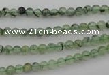 CRU145 15.5 inches 4mm round green rutilated quartz beads