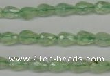 CRU170 15.5 inches 6*10mm faceted teardrop green rutilated quartz beads