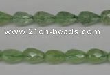 CRU171 15.5 inches 7*10mm faceted teardrop green rutilated quartz beads