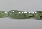 CRU175 15.5 inches 10*30mm faceted teardrop green rutilated quartz beads