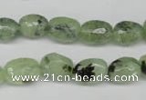 CRU178 8*10mm – 10*14mm faceted nuggets green rutilated quartz beads