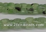 CRU180 Top-drilled 10*12mm bone green rutilated quartz beads