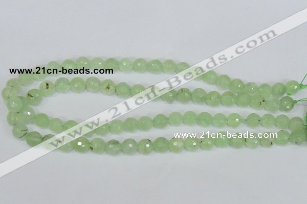 CRU200 15.5 inches 6mm faceted round green rutilated quartz beads