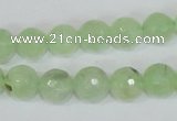 CRU204 15.5 inches 14mm faceted round green rutilated quartz beads