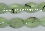 CRU207 15.5 inches 13*18mm faceted oval green rutilated quartz beads