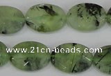 CRU208 15.5 inches 15*20mm faceted oval green rutilated quartz beads