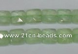 CRU212 15 inches 10*10mm faceted square green rutilated quartz beads