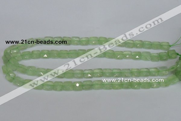 CRU212 15 inches 10*10mm faceted square green rutilated quartz beads