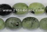 CRU216 15 inches 15*20mm faceted egg shape green rutilated quartz beads