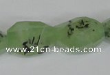 CRU217 12*20mm – 18*25 faceted nuggets green rutilated quartz beads