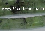 CRU221 15.5 inches 13*18mm faceted tube green rutilated quartz beads