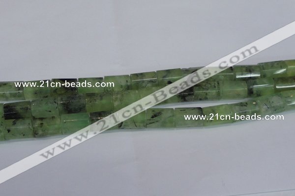 CRU221 15.5 inches 13*18mm faceted tube green rutilated quartz beads