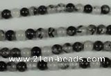 CRU301 15.5 inches 5mm round black rutilated quartz beads